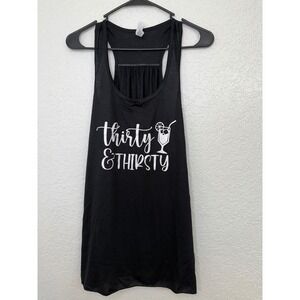 Bella+Canvas Womens Black Thirty & Thirsty Graphic Racerback Tank Top‎ 2XL